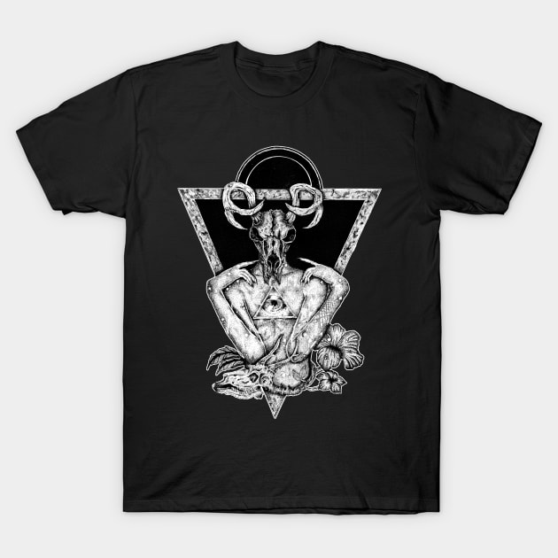 Human Headlamb Skull T-Shirt by lickerantony